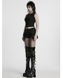 Punk Rave Black Gothic Punk 3D Pockets Denim Hollow Shorts for Women