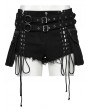 Punk Rave Black Gothic Punk 3D Pockets Denim Hollow Shorts for Women