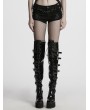 Punk Rave Black Gothic Punk Sexy Women's Denim Shorts with Detachable Chain
