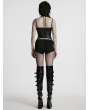 Punk Rave Black Gothic Punk Sexy Women's Denim Shorts with Detachable Chain