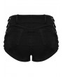 Punk Rave Black Gothic Punk Sexy Women's Denim Shorts with Detachable Chain