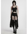 Punk Rave Black Gothic Punk Layered Two-Piece Skirt Shorts for Women