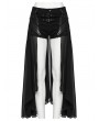 Punk Rave Black Gothic Punk Layered Two-Piece Skirt Shorts for Women