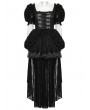 Punk Rave Black Embroidered Lace Gothic Lolita Short Sleeve High-Low Party Dress