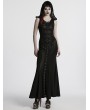 Punk Rave Black Sexy Gothic Punk Hooded Sleeveless Long Fishtail Dress
