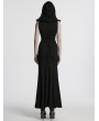 Punk Rave Black Sexy Gothic Punk Hooded Sleeveless Long Fishtail Dress