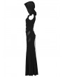 Punk Rave Black Sexy Gothic Punk Hooded Sleeveless Long Fishtail Dress