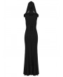 Punk Rave Black Sexy Gothic Punk Hooded Sleeveless Long Fishtail Dress