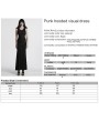 Punk Rave Black Sexy Gothic Punk Hooded Sleeveless Long Fishtail Dress