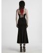 Punk Rave Black Gothic Punk Mesh Splicing Sexy Slip Long Fishtail Dress