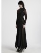 Punk Rave Black Gothic Punk Long Sleeve Irregular Fishtail Dress