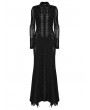Punk Rave Black Gothic Punk Long Sleeve Irregular Fishtail Dress