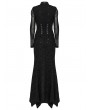 Punk Rave Black Gothic Punk Long Sleeve Irregular Fishtail Dress