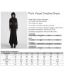 Punk Rave Black Gothic Punk Long Sleeve Irregular Fishtail Dress
