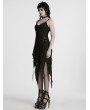 Punk Rave Black Gothic Punk Irregular Split Distressed Knit Dress