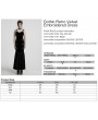 Punk Rave Black Gothic Retro Velvet Embroidered Long Fishtail Party Dress