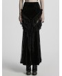 Punk Rave Black Gothic Lace Mesh Splicing Long Fishtail Velvet Skirt