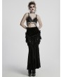 Punk Rave Black Gothic Lace Mesh Splicing Long Fishtail Velvet Skirt