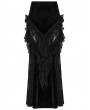 Punk Rave Black Gothic Lace Mesh Splicing Long Fishtail Velvet Skirt