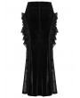 Punk Rave Black Gothic Lace Mesh Splicing Long Fishtail Velvet Skirt
