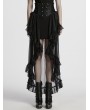 Punk Rave Black Gothic Cinching High Waist Ruffled Chiffon Corset Skirt