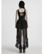 Punk Rave Black Gothic Cinching High Waist Ruffled Chiffon Corset Skirt