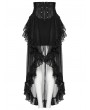 Punk Rave Black Gothic Cinching High Waist Ruffled Chiffon Corset Skirt
