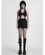 Punk Rave Black Gothic Punk Detachable Sexy Halter Neck Dress