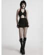 Punk Rave Black Gothic Punk Detachable Sexy Halter Neck Dress