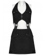 Punk Rave Black Gothic Punk Detachable Sexy Halter Neck Dress