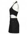 Punk Rave Black Gothic Punk Detachable Sexy Halter Neck Dress