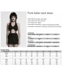 Punk Rave Black Gothic Punk Detachable Sexy Halter Neck Dress
