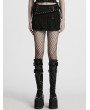 Punk Rave Black Gothic Decadent Punk Studded Denim Mini Skirt