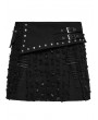 Punk Rave Black Gothic Decadent Punk Studded Denim Mini Skirt