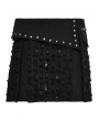 Punk Rave Black Gothic Decadent Punk Studded Denim Mini Skirt