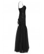 Punk Rave Black Gothic Glamorous Sequin Floral Lace Mermaid Party Dress