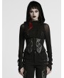 Punk Rave Black Gothic Cyberpunk Patched Underbust Corset Waistband