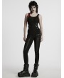 Punk Rave Black Gothic Punk Metal Buckle Interlaced Corset Waistband