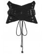 Punk Rave Black Gothic Punk Metal Buckle Interlaced Corset Waistband