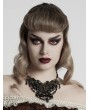 Punk Rave Black Gothic Steampunk Beaded Lace Butterfly Necklace