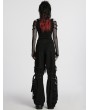 Punk Rave Black Gothic Punk Printed Off-the-Shoulder Long Sleeve T-Shirt for Women