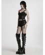 Punk Rave Black Gothic Sexy Cyberpunk Buckle Strap Corset Top for Women