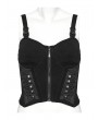 Punk Rave Black Gothic Sexy Cyberpunk Buckle Strap Corset Top for Women