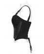 Punk Rave Black Gothic Sexy Cyberpunk Buckle Strap Corset Top for Women