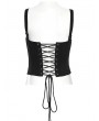 Punk Rave Black Gothic Sexy Cyberpunk Buckle Strap Corset Top for Women