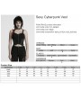 Punk Rave Black Gothic Sexy Cyberpunk Buckle Strap Corset Top for Women