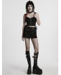 Punk Rave Black Gothic Decadent Punk Studded Denim Vest Top for Women