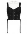 Punk Rave Black Gothic Decadent Punk Studded Denim Vest Top for Women