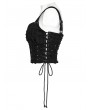 Punk Rave Black Gothic Decadent Punk Studded Denim Vest Top for Women