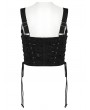 Punk Rave Black Gothic Decadent Punk Studded Denim Vest Top for Women